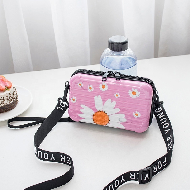 Fashion Girl cosmetic mini suitcase travel portable ABS clutch designer messenger bags