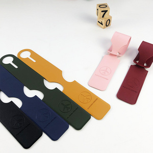 2024 Trendy Wholesale Travel Luggage Baggage Tag Suitcase Tag Waterproof Customized PU Leather Luggage Tags for promotional gift