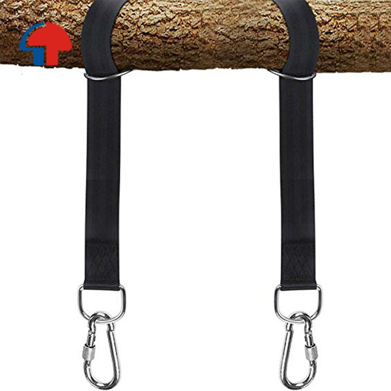 outdoor Tree Swing Hanging Strap with Heavy Duty Locking Carabiner webbing material