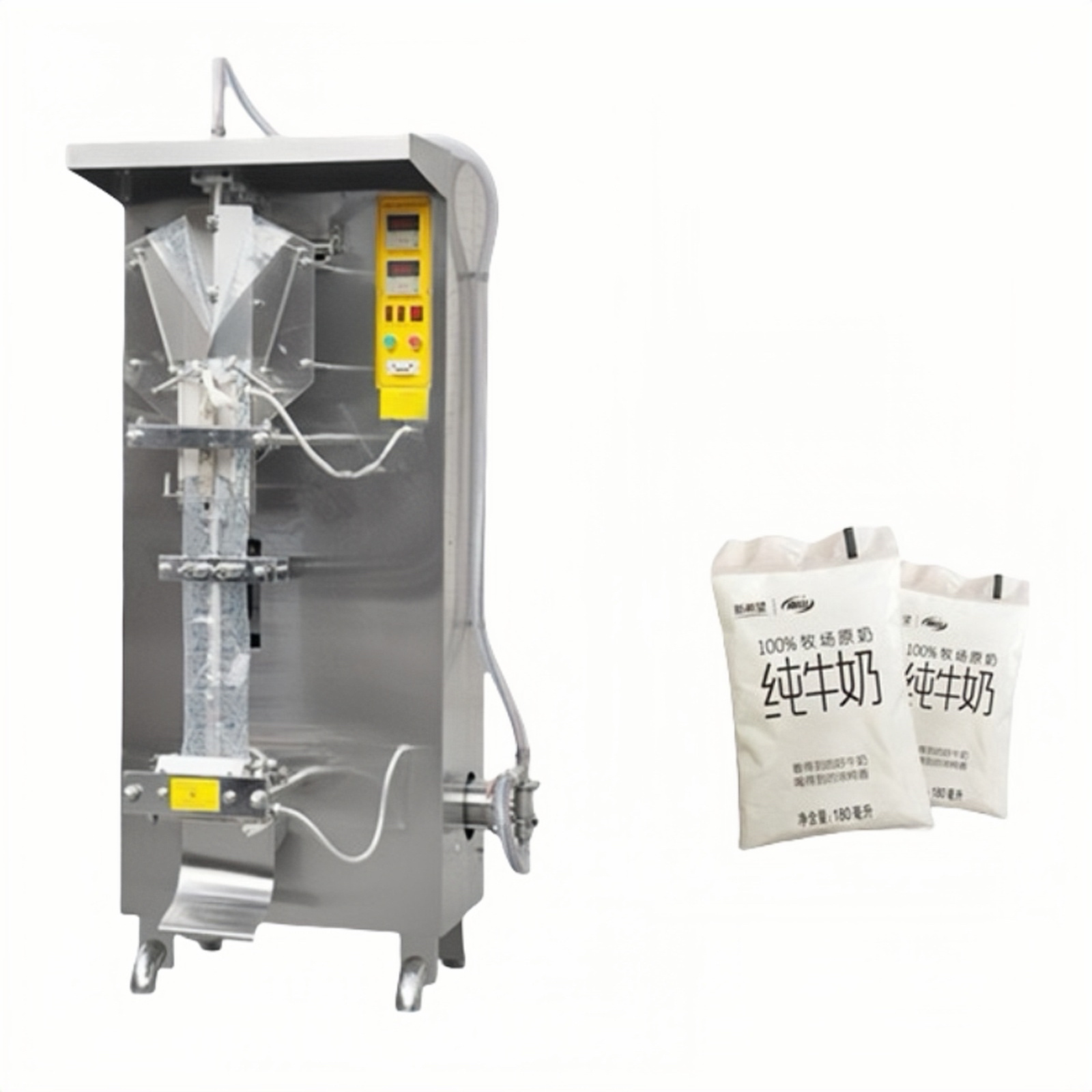 Automatic Vertical Sachet pure water liquid Milk juice Plastic film pouch Bag Packing sealing filling machine