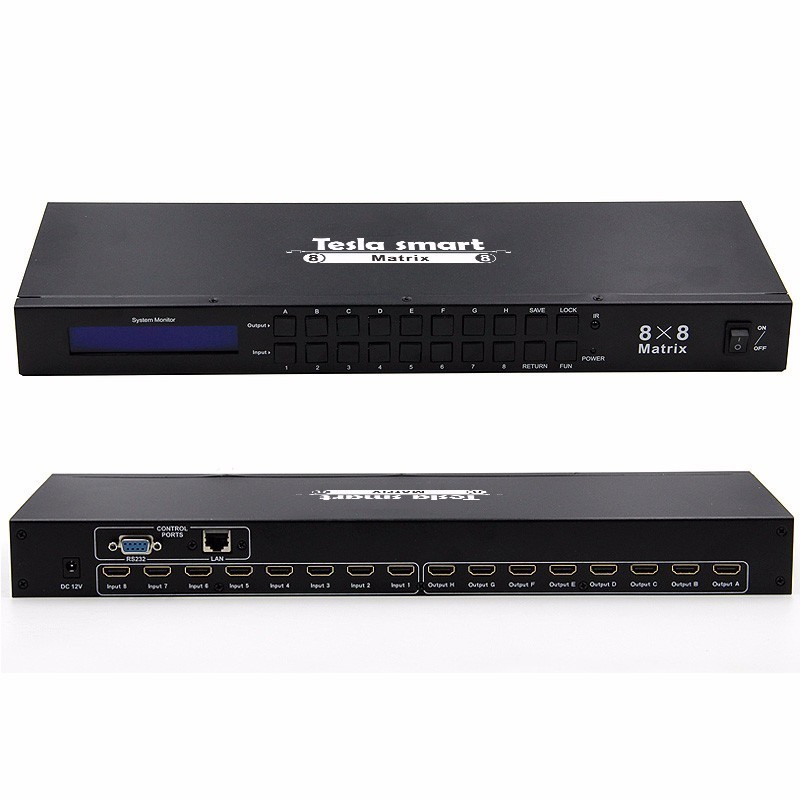 switch 8 in 8out matrix 3840x2160@30Hz 8x8 HDMI Matrix Switcher