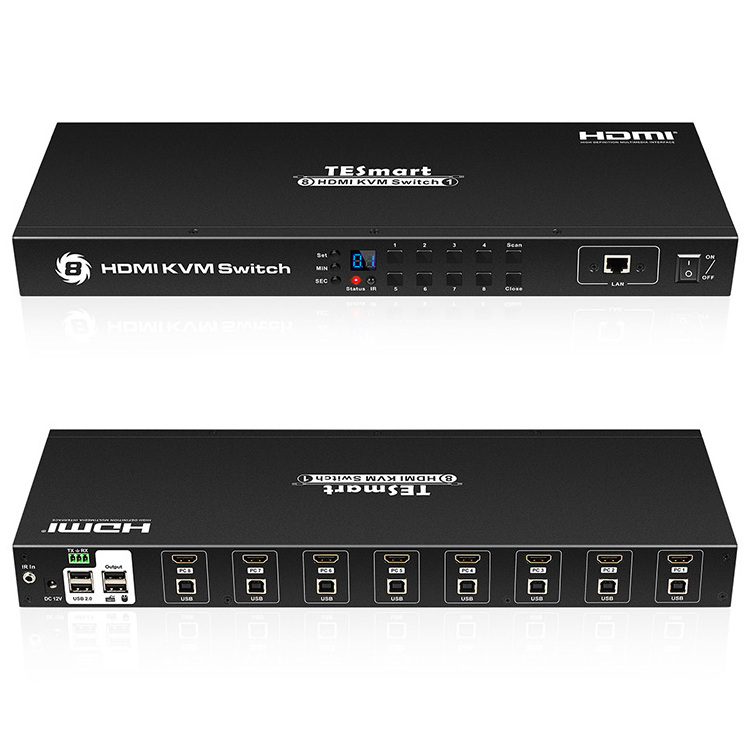 8 Port KVM Switch Made in Shenzhen 8 Port HDMI KVM Switch Support IR over IP 4k@30Hz