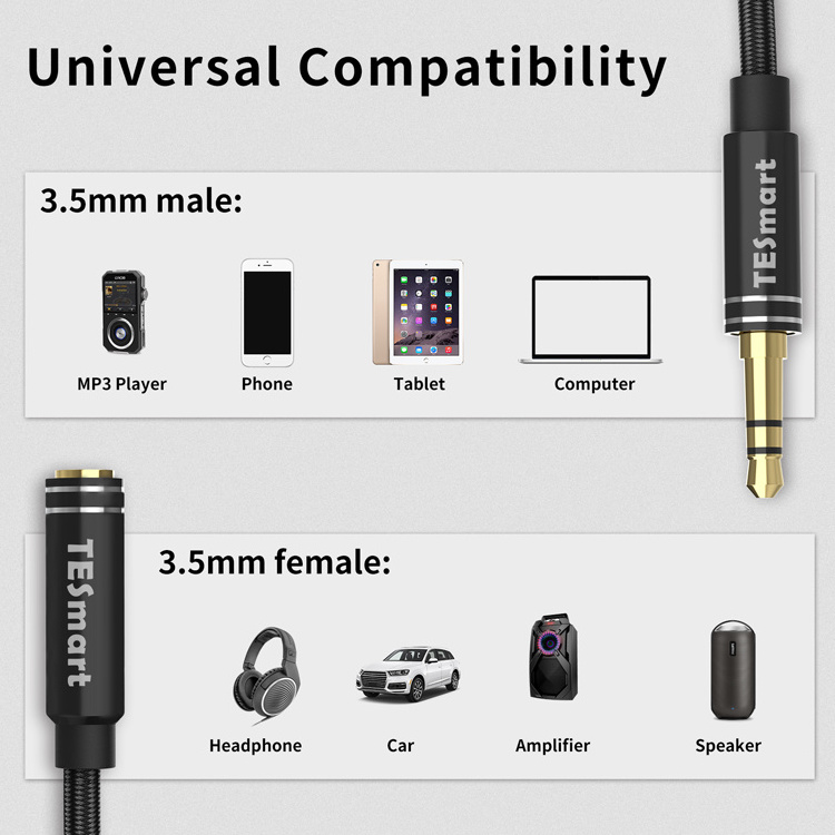 TESmart Professional  3 pin Low Noise Speaker Connector Cable Audio Microphone Cable 3M Male to Female Audio & Video Cable