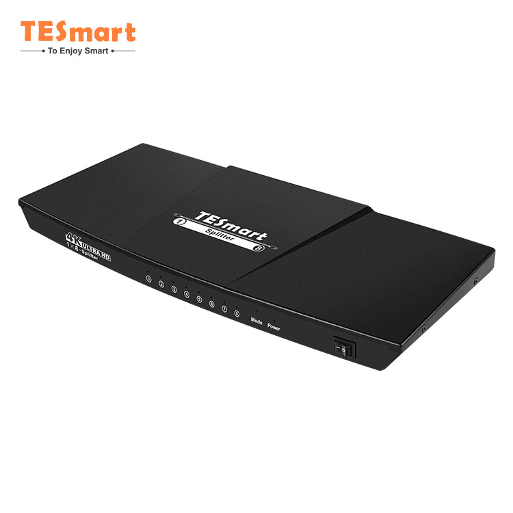 TESmart professional audio video 1 in 8 out 4K*2K HDMI Splitter Switcher 1*4 1x8 HDMI splitter 4k 8 port