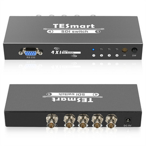 TESmart SDI Switcher 4x1 HUB SDI Intelligent Switch Extender 4 To 1 Converter HD SD Monitor Security Camera 4x1 Video SDI Switch