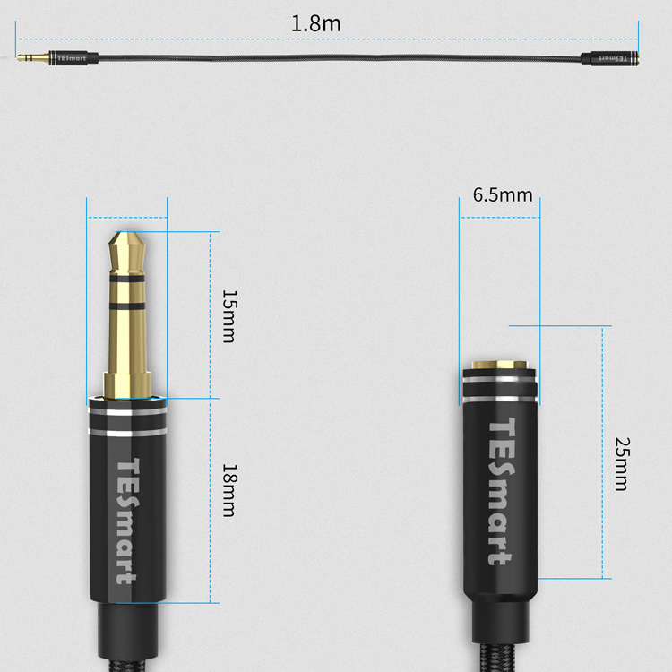 TESmart Professional  3 pin Low Noise Speaker Connector Cable Audio Microphone Cable 3M Male to Female Audio & Video Cable