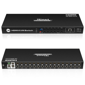 TESmart 16 Port KVM Switch HDMI KVM Console EDID 1U Server Rack 3840*2160@60Hz KVM switch 16port