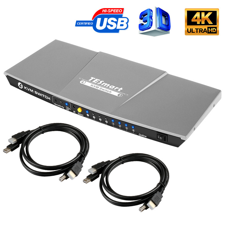 Durable CE FCC 4Port 4k HDMI KVM Switch Displayport HDMI Auto Switch