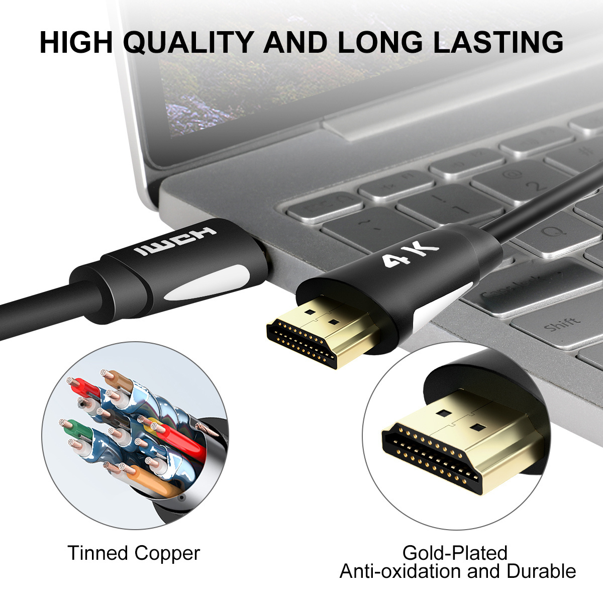 TESmart High Quality Male to Male HDMI Cable 1M 3M 4M 5M 4K 8K 18Gps USB Tybe C HDMI Cable