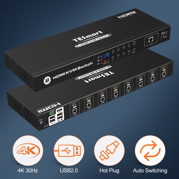 TESmart New Function 4k 8 Port HDMI KVM Switch