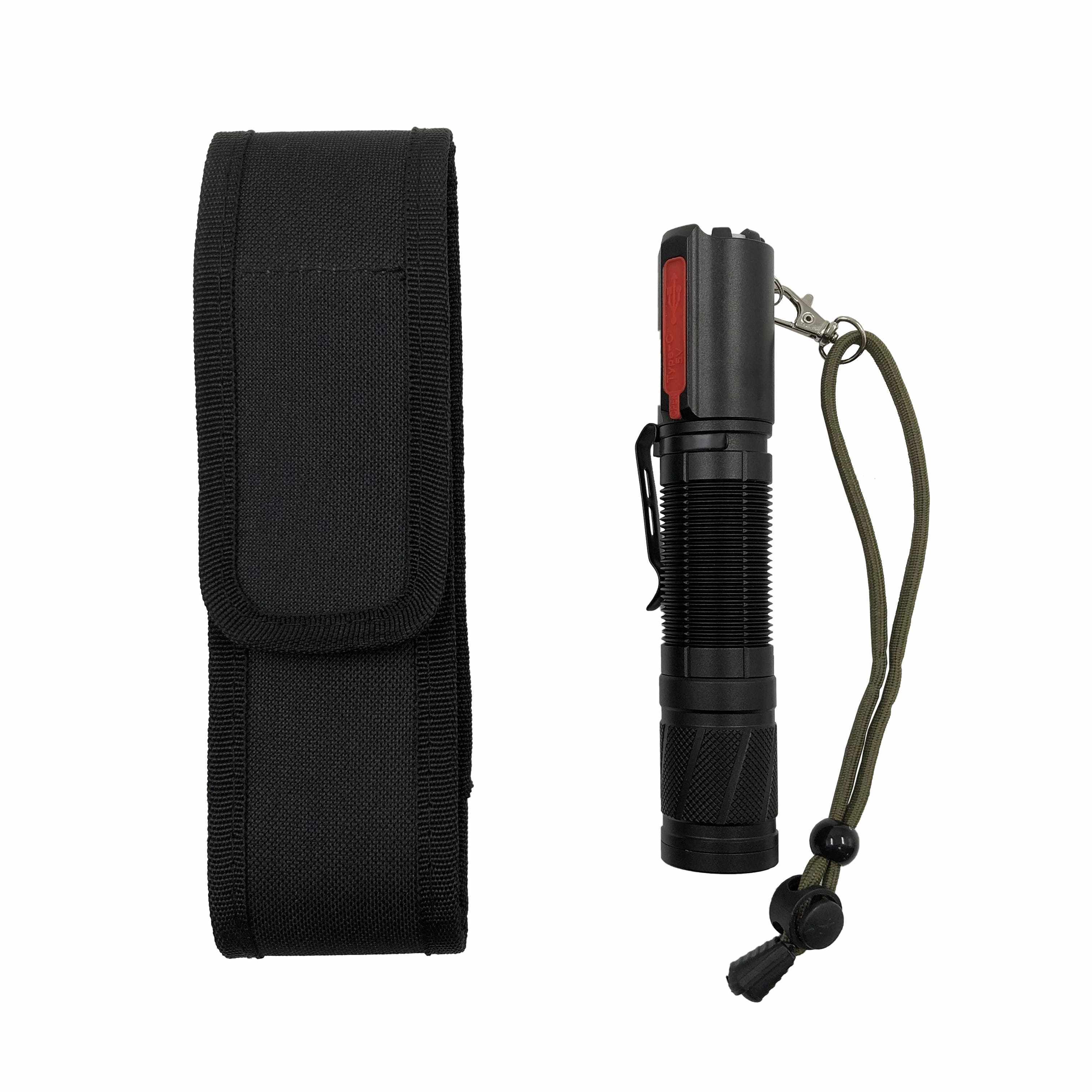 Heavy Duty Nylon Belt Pouch Carry Case with 360 Degree Rotatable Clip for Handheld LED Flashlights and Tactical Torches