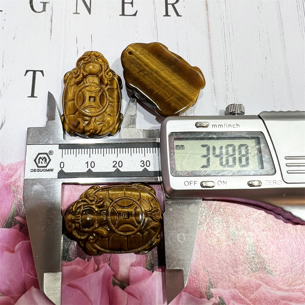 fengshui jewelry pendant money dragon head turtle tiger eye pendant hand carving tortoise charm for necklace factory wholesale