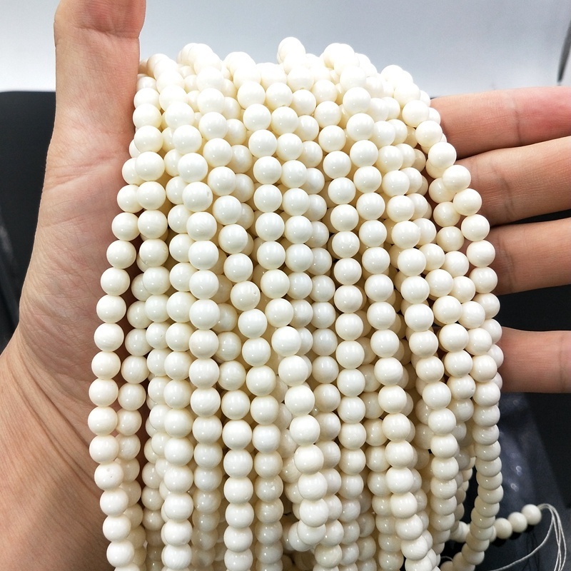 natural white sea bamboo coral beads 4mm 5mm 6mm 7mm 8mm 9mm round beads 15.5