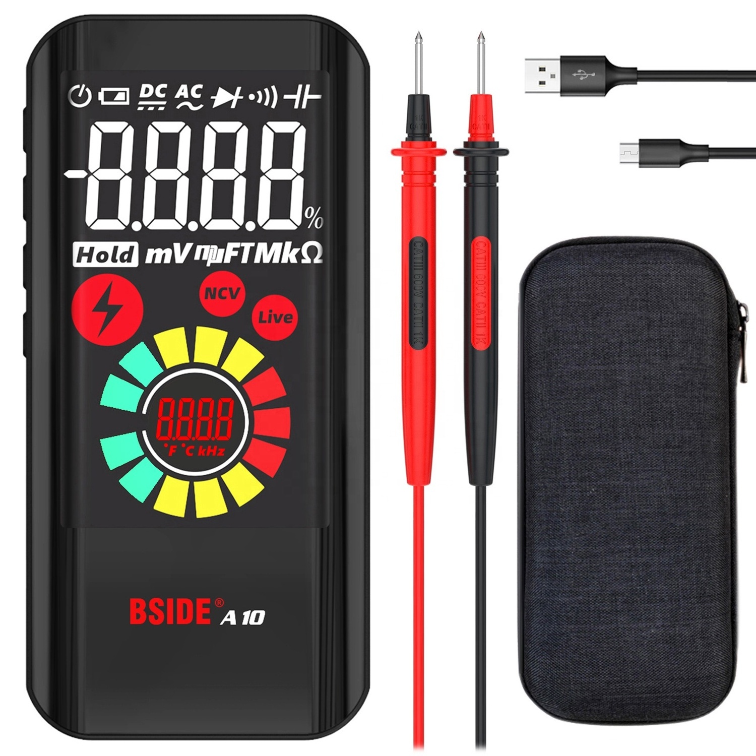 2022 newest true RMS 9999 counts ultra-thin smart digital multimeter A10 with rechargeable battery