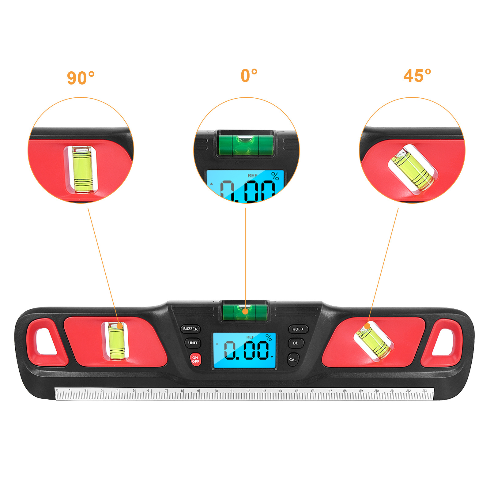 Digital Inclinometer Angle Meter Mini HW-200 Level Gauge Protractor Measuring Tool Goniometer For House Decoration