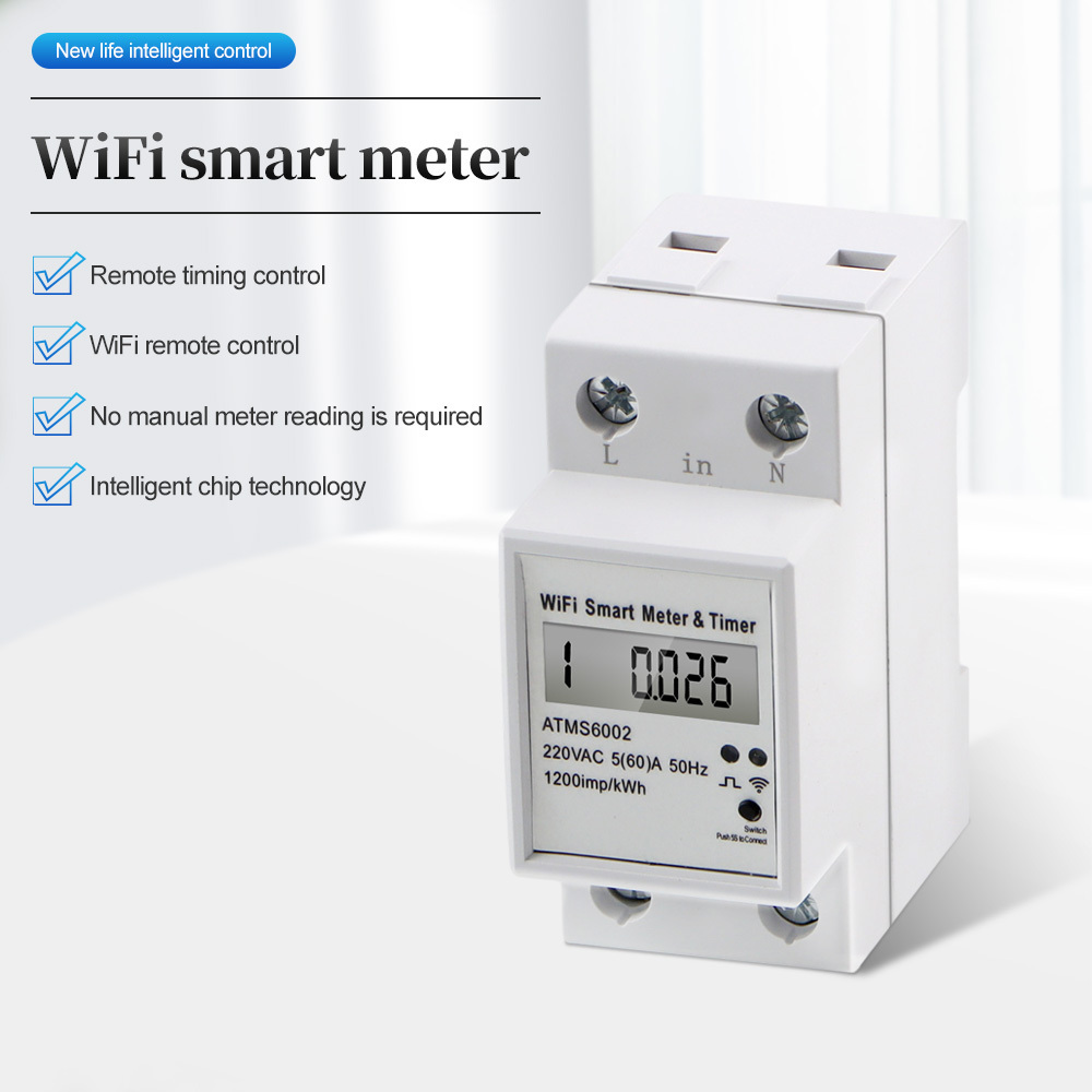 Hot Selling Smart Wifi Power Meter Single Phase Digital KWH Meter Watt Meter Smart Wifi Prepaid Antithieft Electric Energy Meter