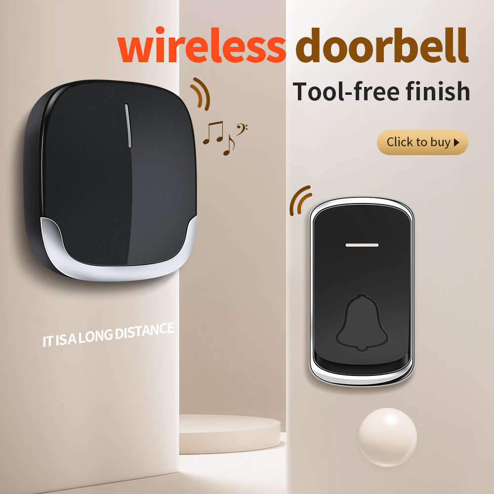 Intelligent Wireless Home Door Bell 300M Barrier-free Wireless Reception 36 Ringtones Transmission Doorbell With 4 Sound Volume