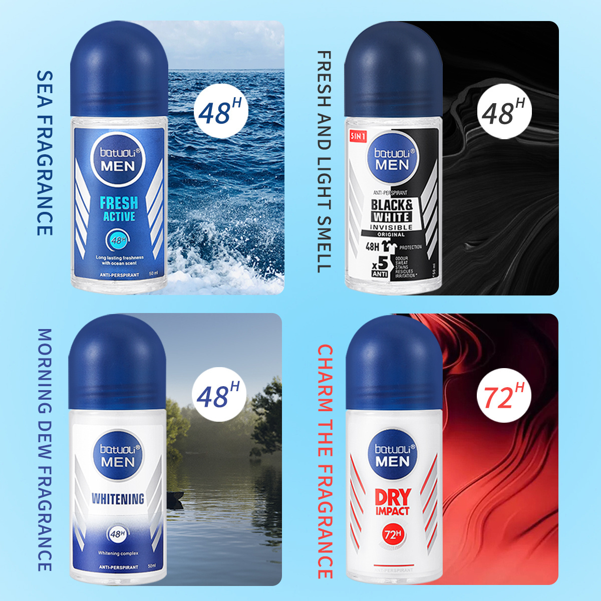 OEM Wholesale Marketable 48 Hours Protection Quick Dry Antiperspirant Deodorant Stick For Women And Men Roll On Deodorant