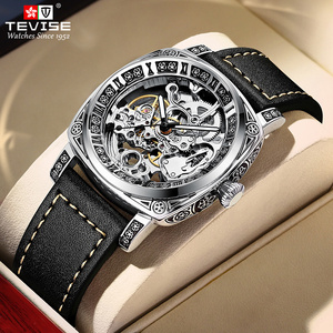 TVEISE  high quality  luxury hollow mechanical waterproof men's watch hot selling