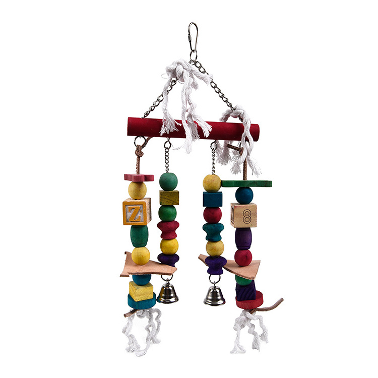 Pet Bird Cage Hammock Swing Hanging Toy Large Colorful Bird Toys