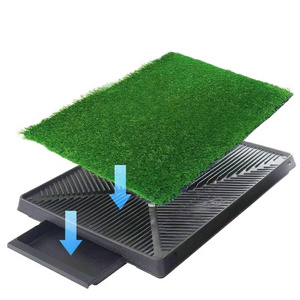 3 Pieces Dog Relief System Indoor Potty Training Portable Grass Mat Dog Toilet