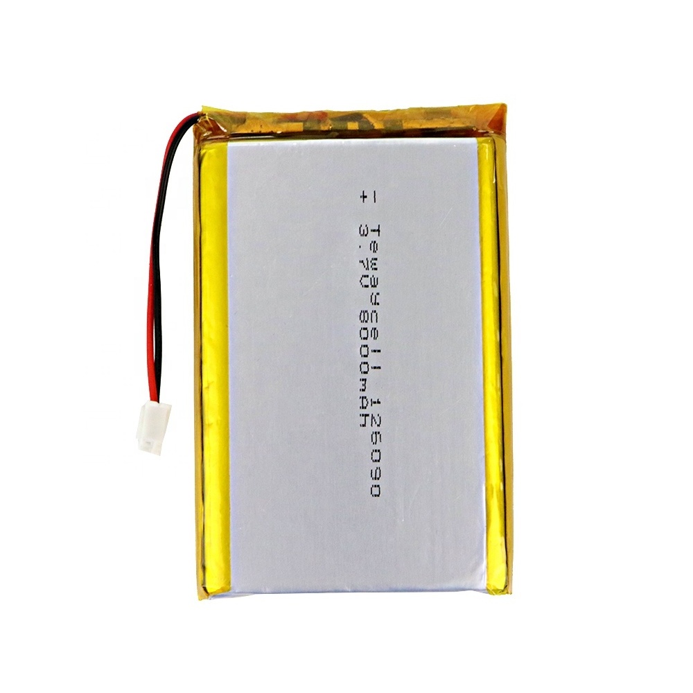 126090 8000mAh 3.7v lithium polymer rechargeable high capacity battery with certificate