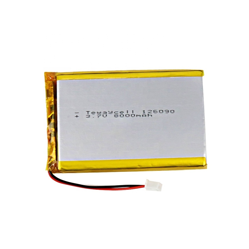 126090 8000mAh 3.7v lithium polymer rechargeable high capacity battery with certificate