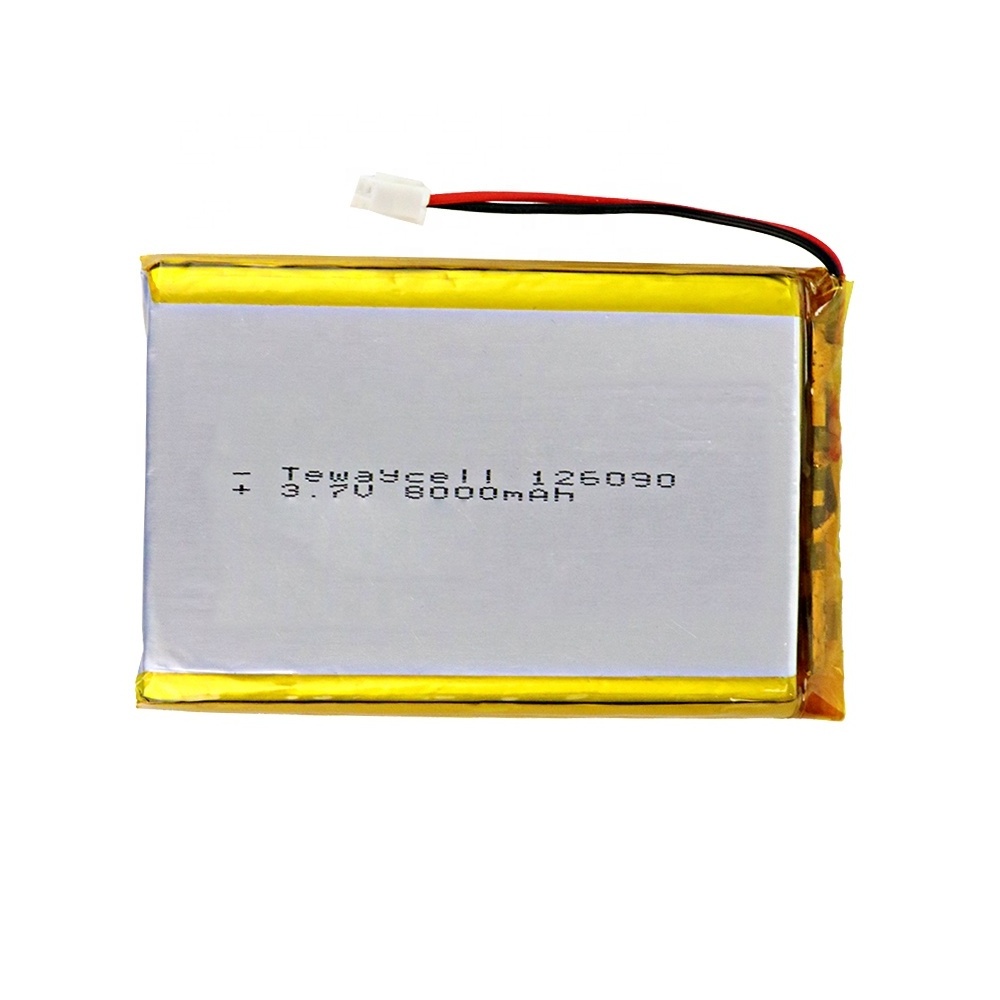 126090 8000mAh 3.7v lithium polymer rechargeable high capacity battery with certificate