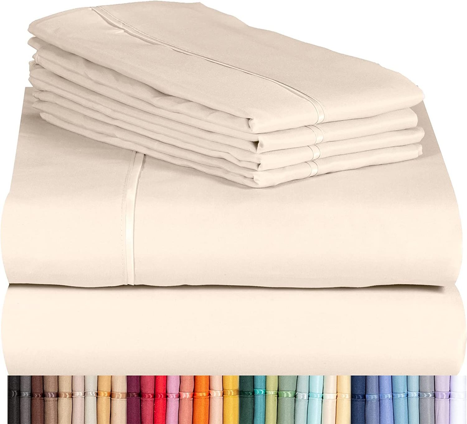 Machine Washable 4 PC Fitted Bed Sheet Hotel Bedding Sheet Set