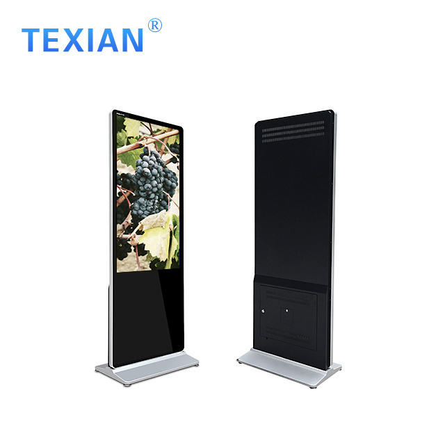 Factory OEM 43 55 Inch Portable Floor LCD advertising screen indoor totem digital signage and outdoor displays stand wifi kiosk