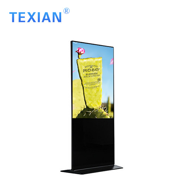 Factory OEM 43 55 Inch Portable Floor LCD advertising screen indoor totem digital signage and outdoor displays stand wifi kiosk