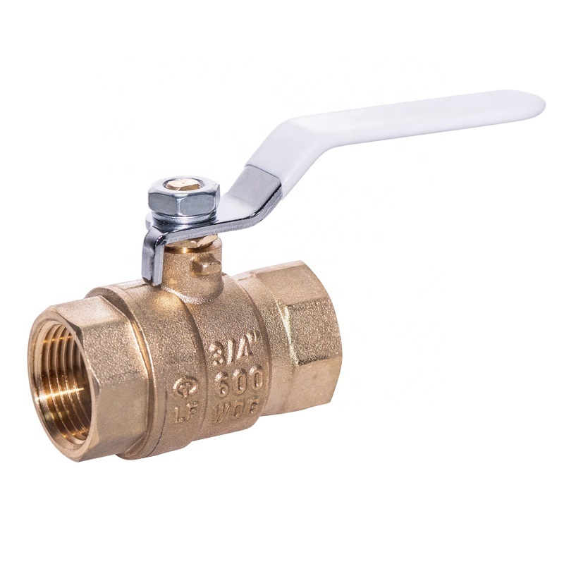 2'' Female Threaded Full Port Shut Off Valves Brass Control Ball Valve 1-1/2 Long Handle Valve With Vinyl Grip