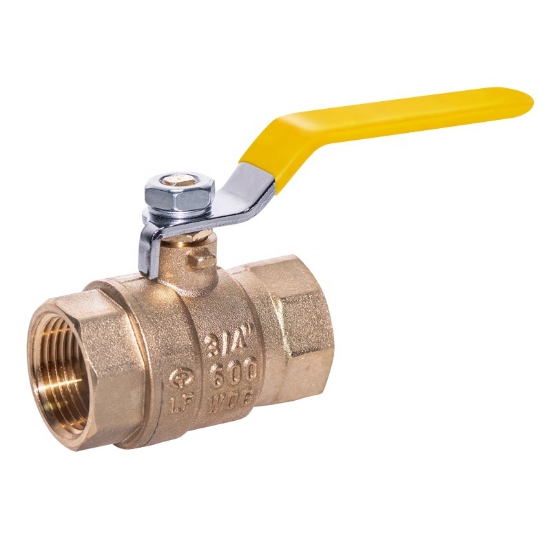 2'' Female Threaded Full Port Shut Off Valves Brass Control Ball Valve 1-1/2 Long Handle Valve With Vinyl Grip