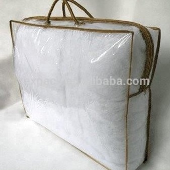 Biodegradable Custom Printing Transparent PVC Plastic Bag Blanket Quilt Duvet Storage Zipper Bag