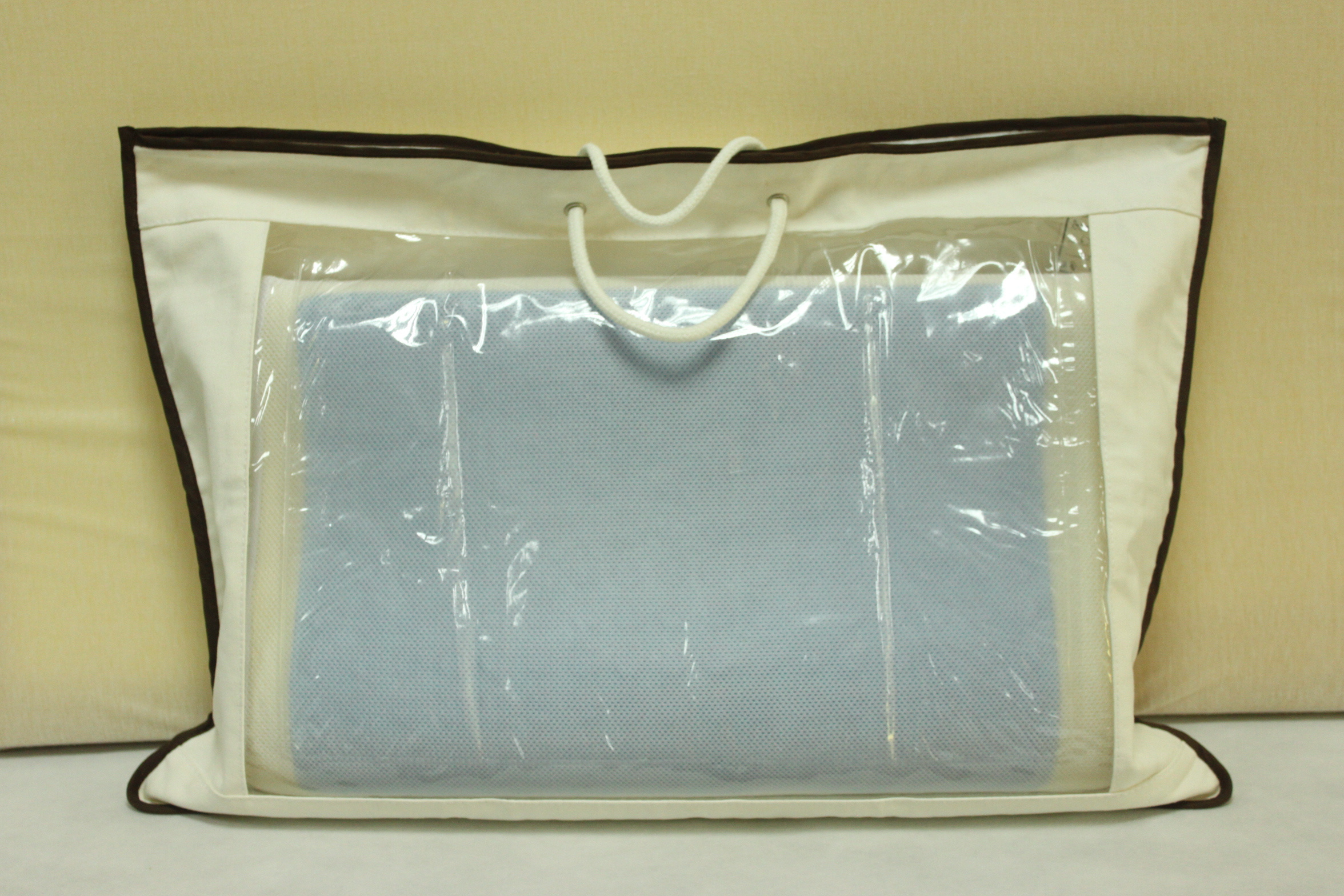 Texpack OEM Quilt Storage Bag Clear PVC PE Non-Woven vinyl zipper bag With Handle Pocket