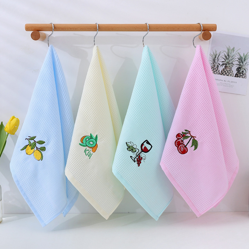 Wholesale By Manufacturer Pure Cotton Kitchen Towel Household Cleaning Embroiderable Strong Water Absorption Dish Towels