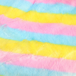 Tie Dye High Pile Plush Fabric Tie dyeing Pv Plush Fabric Changing Color Long Hair fabric