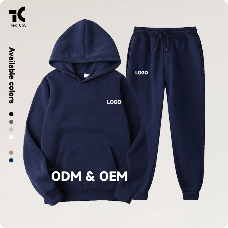 TexUni Sweatpants and Hoodie Set Jogger Set Jogging Suits Blank Track Sweat Suits Custom Tracksuits for Men Pullover