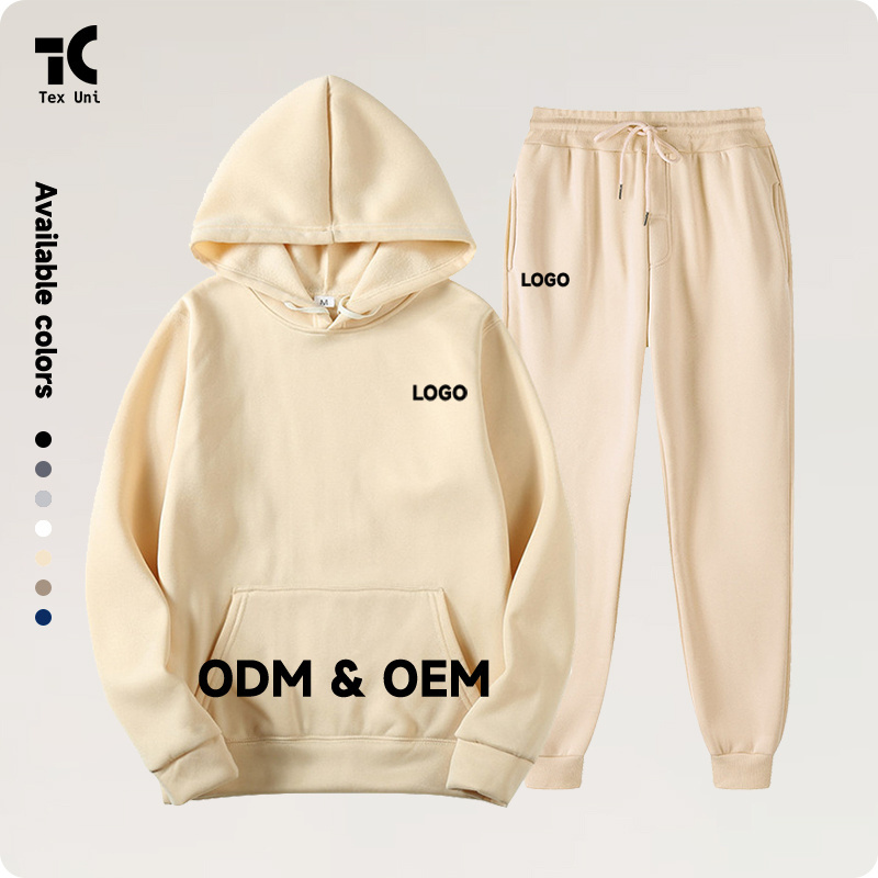 TexUni Sweatpants and Hoodie Set Jogger Set Jogging Suits Blank Track Sweat Suits Custom Tracksuits for Men Pullover