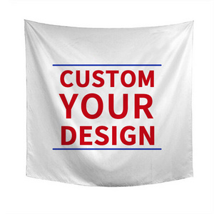 Top High Quality Reusable Design Custom Logo Printed Cheap Sublimated Polyester Fabric Wall Hanging Tapestry For Home Decor