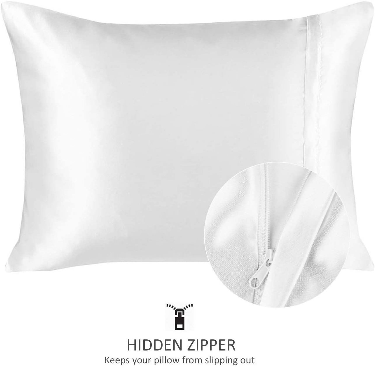 Custom Sublimation Blanks Polyester Satin Silk Pillowcase Pillow Case for Hair and Skin with Hidden Zipper