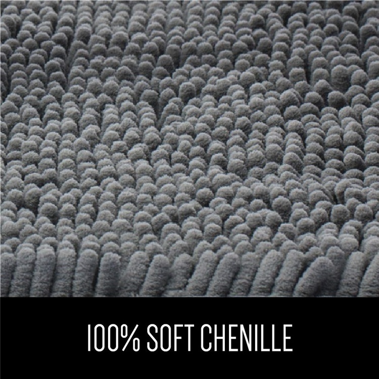 50*80cm Chenille bathroom Non-Slip Rubber Soft Water Absorbent Hotel Bathroom Shower Rug Bath Mat