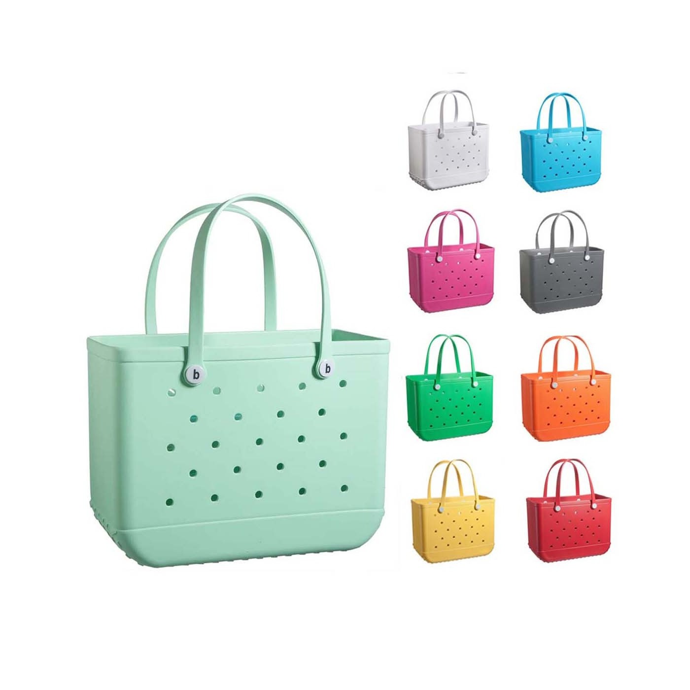 Wholesale Women Summer Popular Waterproof Rubber Silicone Shoulder Tote Beach Bag Large Eva Tote Bogg Bag