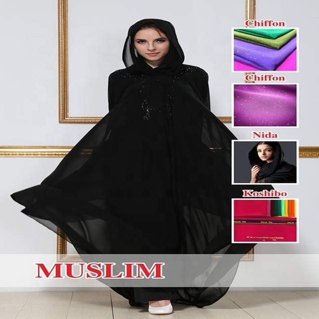 New fuji tex Nida Abaya Fabric Black Fabric Comfortable Nida Jet Black Terylene 100% Polyester Woven