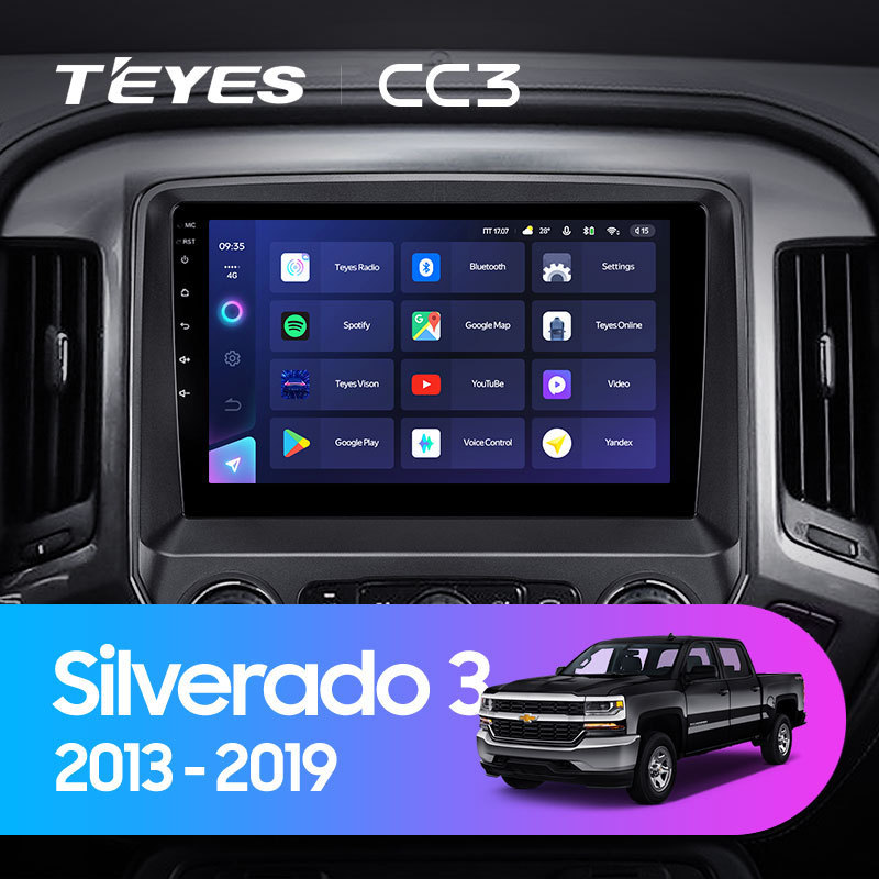 TEYES CC3 2K For Chevrolet Silverado 3 GMTK2 2013 - 2019 Car Radio Multimedia Video Player Navigation stereo GPS Android 10