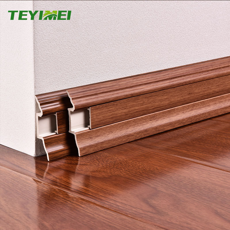 Wpc Floor Skirting Modern Style Baseboard Rubber Skirting Board Covers With Clip Railing