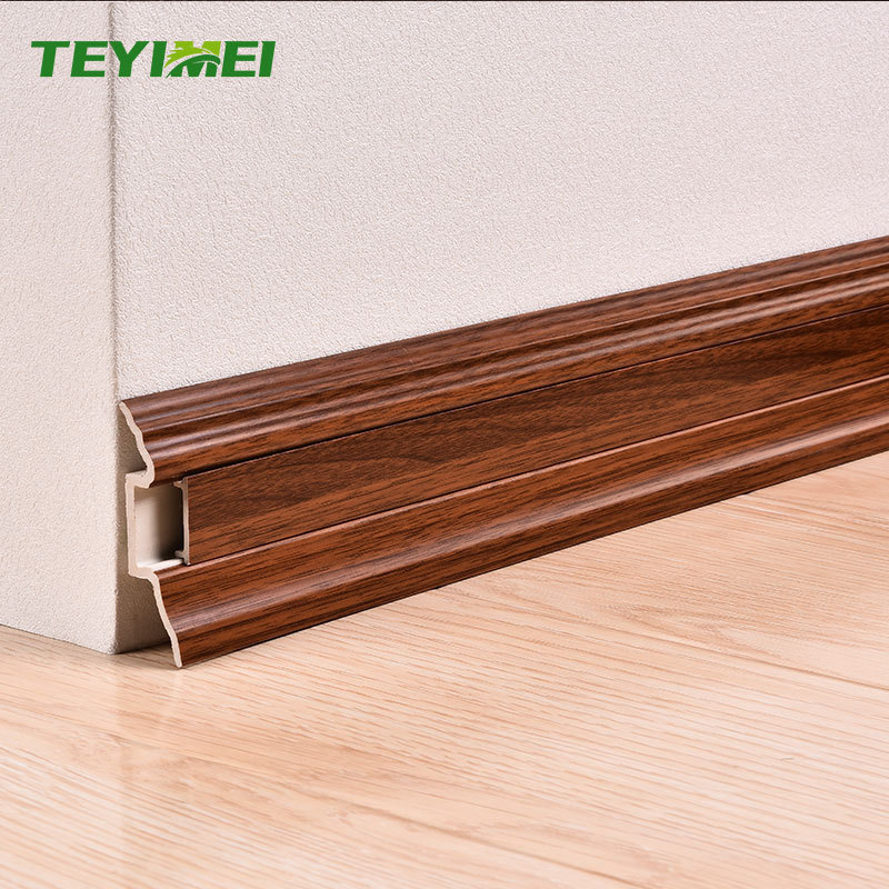 Wpc Floor Skirting Modern Style Baseboard Rubber Skirting Board Covers With Clip Railing