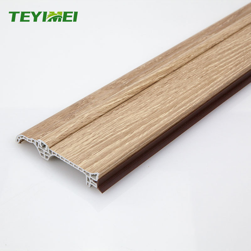 80mm Wood Plastic Composite Skirting Board  Foam  Waterproof Skirting For Wholesale