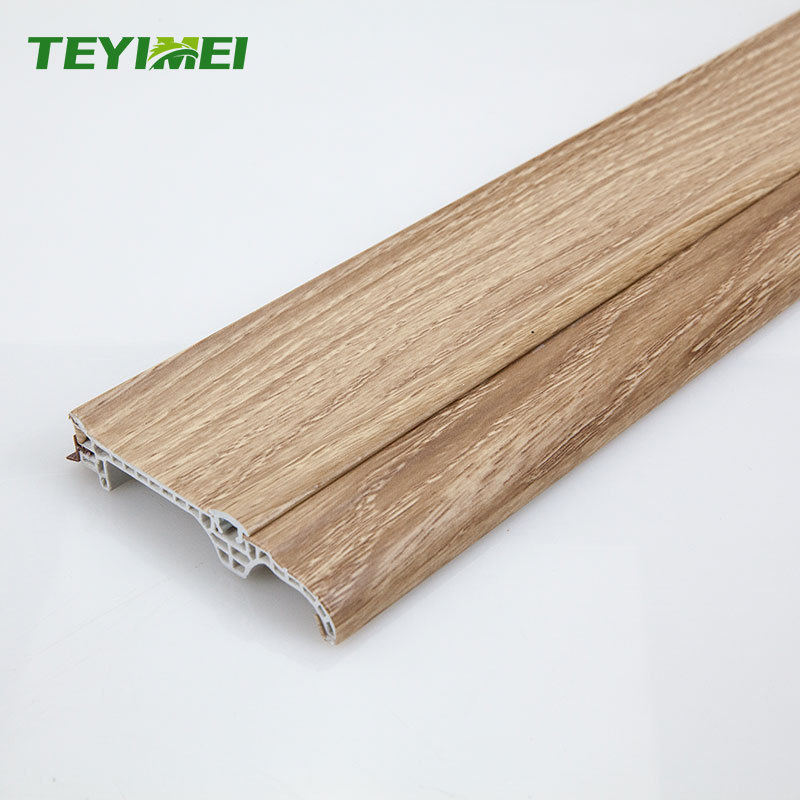 80mm Wood Plastic Composite Skirting Board  Foam  Waterproof Skirting For Wholesale