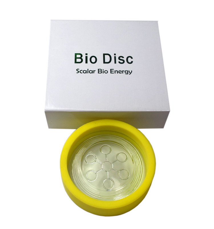 OEM Clear round Glass  Bio Disc 2 Energy Bio Glass Alpha Spin With High Negative Ion Bio Disc 4  For Health